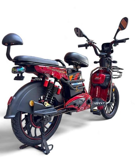 صورة دراجة كهربائية 60 فولت بمقعدين وسلة أمامية من الوكيل تويز بكفرات مقاس 20